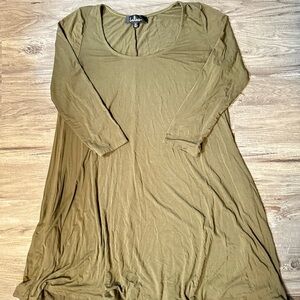 Lulus olive green long sleeve dress size medium